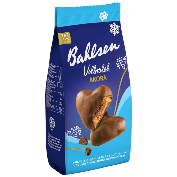 Bahlsen Akora whole milk filled gingerbread hearts Christmas cookies 150g