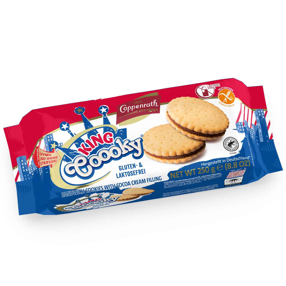 Coppenrath King Coooky sandwich biscuits gluten- and lactose-free 250g / 8.8oz