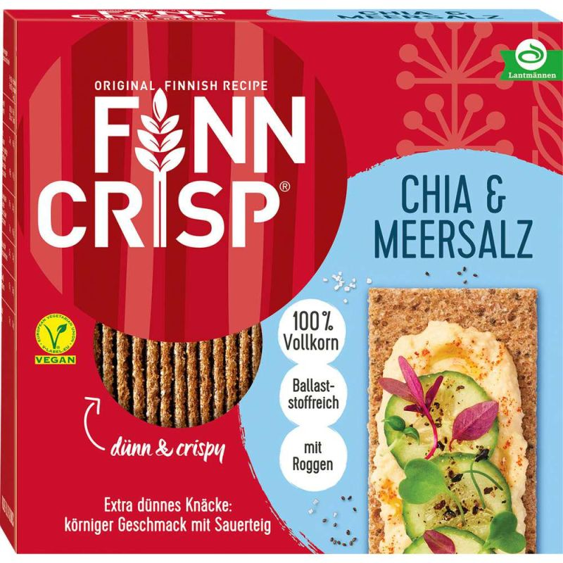 Finn Crisp Pain croustillant Chia & sel marin, vegan 195g / 6.88oz