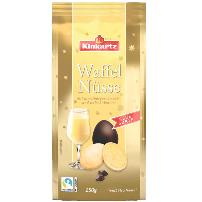 Kinkartz gaufre noix liqueur d'œuf, partiellement chocolatée 250g / 8.81oz