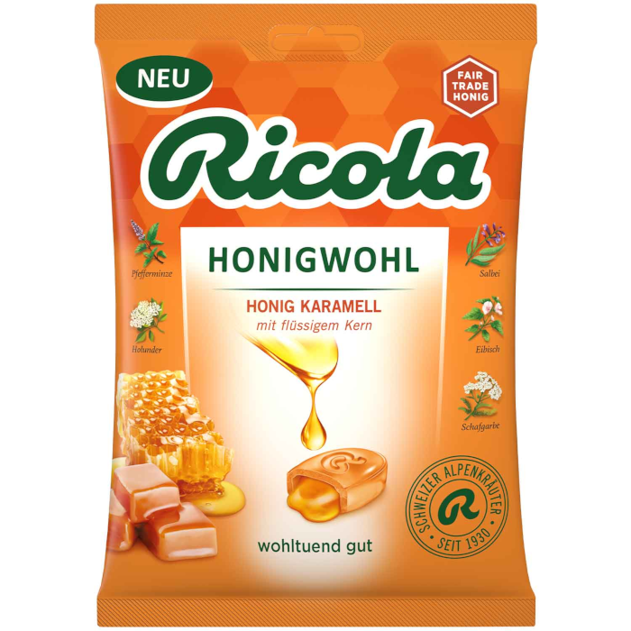 Ricola Honey Well Honey Caramel Herbal Candies 68g / 2.39oz
