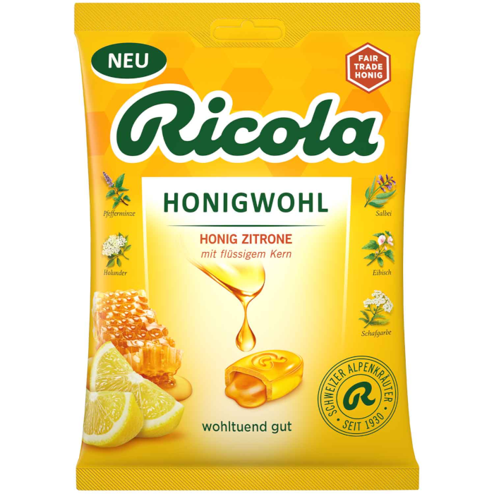 Ricola Honey Well Honey Lemon Herbal Candies 68g / 2.39oz