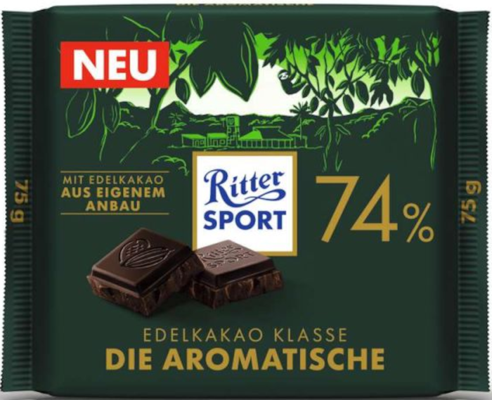 Ritter Sport Edelkakao Klasse Die Aromatische Schokolade 74% 75g / 2.65oz