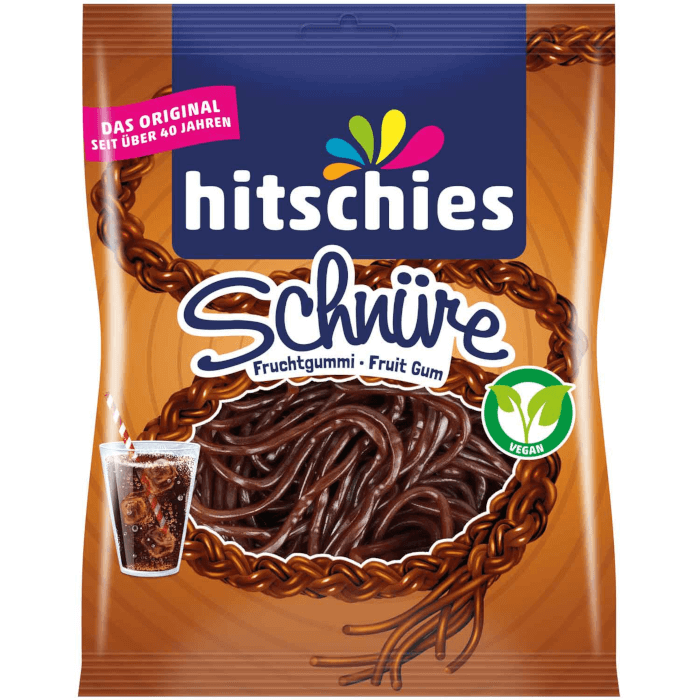 hitschies fruit gum strings cola vegan 125g / 4.4 oz