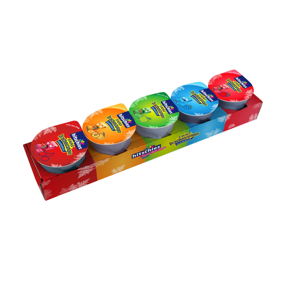 hitschies Sour Dragon Tongues Kratzies Water Ice, vegan 5x160ml / 5x5.41 fl.oz. BBD: 06/2026