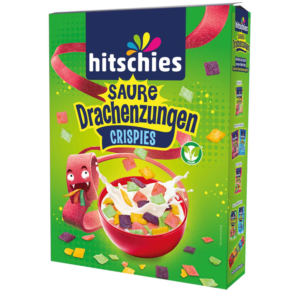 hitschies לשונות דרקון חמוצות קריספיות טבעוניות 270g / 9.52oz