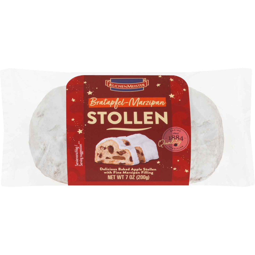 KuchenMeister Petit gâteau aux pommes rôties et massepain Christstollen pâtisserie de Noël 200g