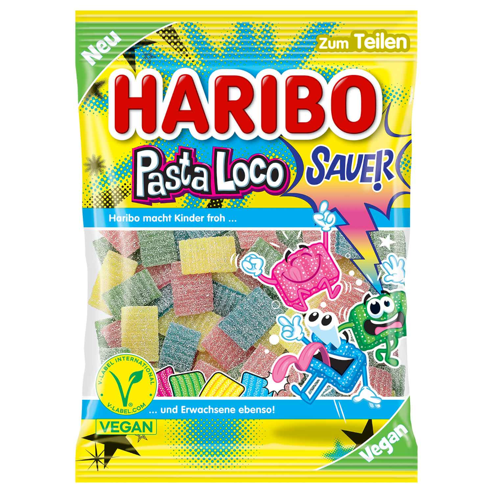 HARIBO Pasta Loco Sour Fruit Gummies Vegan 160g