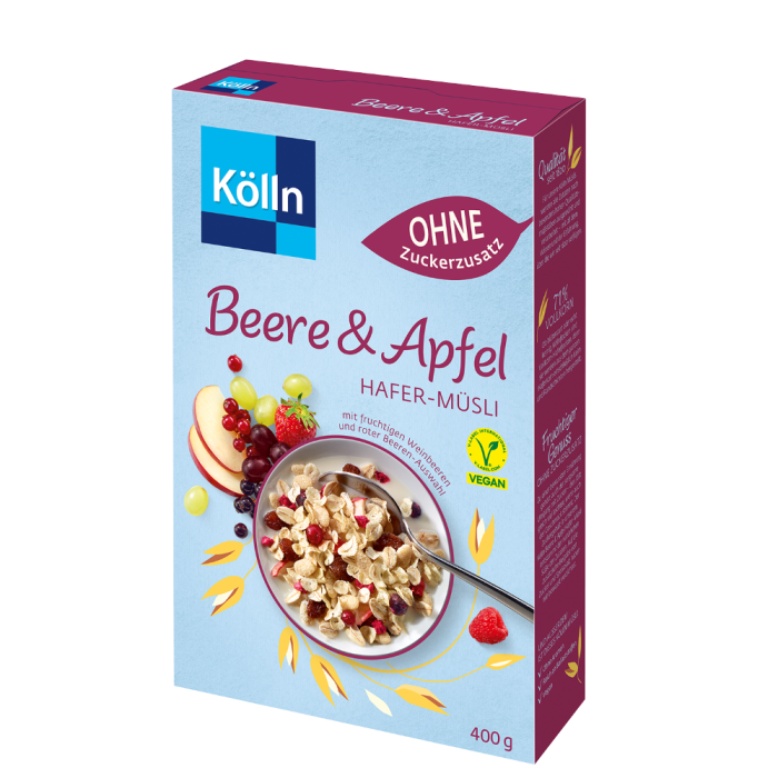 Kölln Beere & Apfel Hafer-Müsli, ohne Zuckerzusatz, vegan 400g / 14.1oz