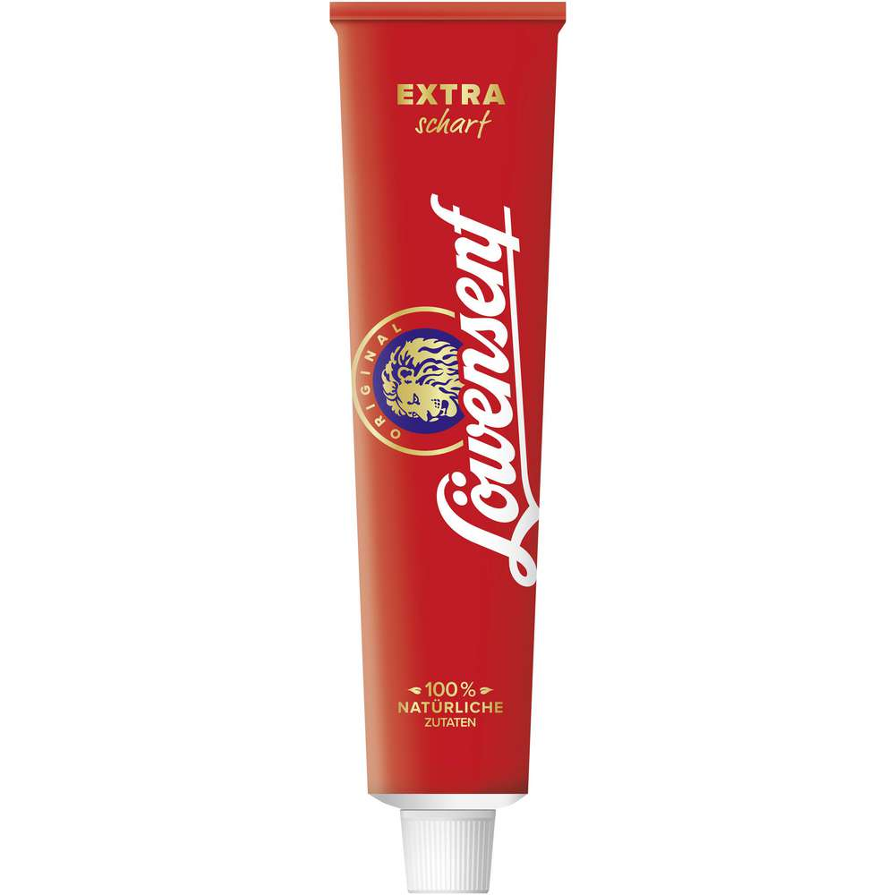 Löwensenf Extra Scharfer Senf in der 200ml / 7.05 fl.oz Tube