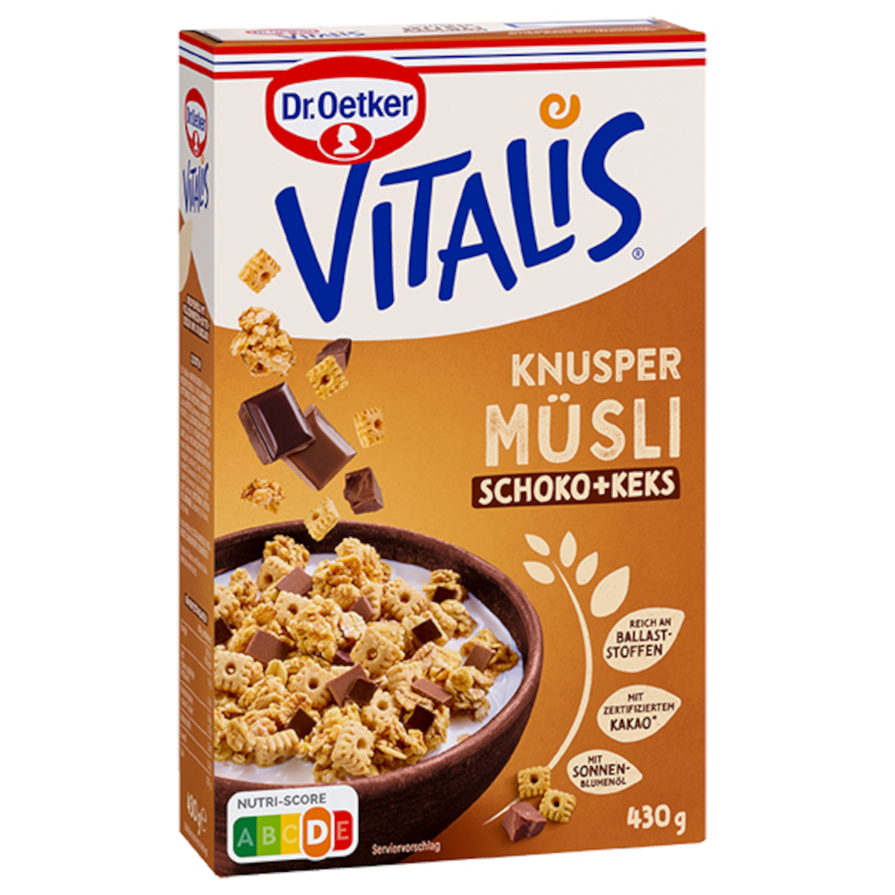 Dr. Oetker Vitalis Knuspermüsli Schoko + Keks 430g / 15.17oz